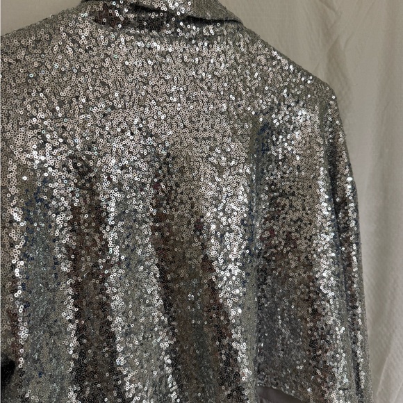 12th Tribe Star Crossed Sequin Fringe Jacket. Small. Silver. Coachella. Vegas. - Picture 12 of 13